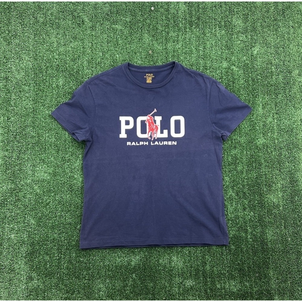 Polo Ralph Lauren Classic Fit Short Sleeve Big Pony Logo T-Shirt, Navy, Med